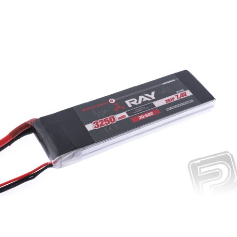 RAY Lipó 2s (7,4V) 3250mAh 30/60C Akkumulátor, Tápcsatlakozó nélkül!