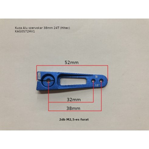 Kuza Alu szervokar 38mm 24T (Hitec) 