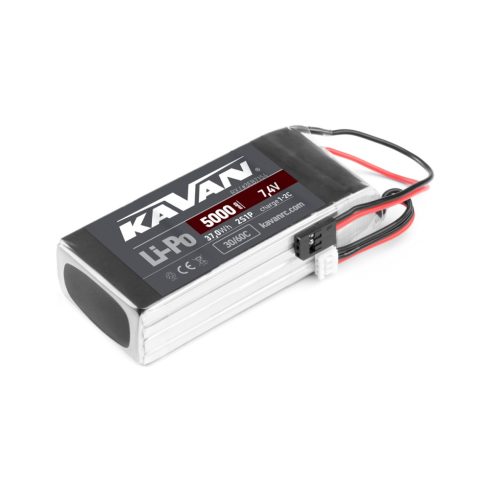 Kavan Lipó 2s (7,4V) 5000mAh 30/60C RX Akkumulátor, Futaba szervó csatlakozóval.