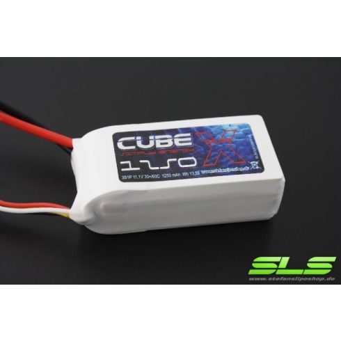 SLS X-CUBE 1250mAh 3S 11.1V 30C/60C Lipó Akkumulátor, XT60 csatlakozó.