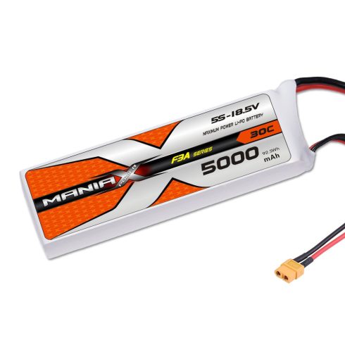 ManiaX Power LiPo 5S (18,5V) 5000mAh 30/60C Akkumulátor (F3A Airplane), XT60 csatlakozó.