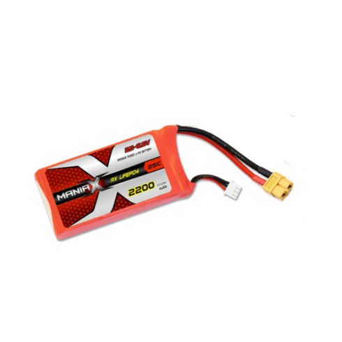 ManiaX Power LiFePO4 2S (6.6V) 2200mAh 25/50C Akkumulátor, XT60 csatlakozó.