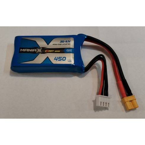 ManiaX Power LiPo 3S (11,1V) 450mAh 45/90C eXpert Akkumulátor, XT30 csatlakozó.