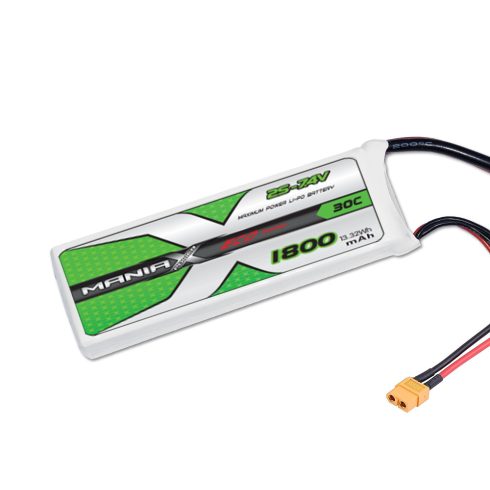 ManiaX Power LiPo 2S (7,4V) 1800mAh 30/60C Akkumulátor, XT60 csatlakozó.